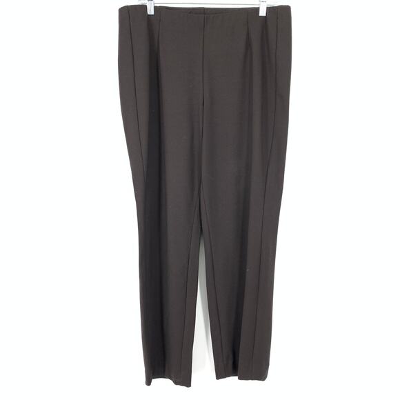 J. Jill Ponte Slim Leg Pants Womens Size LP Brown Pull On Elastic Waist - Picture 1 of 6